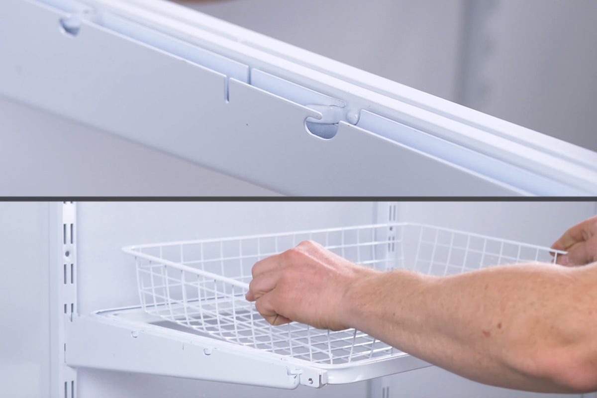 3. Secure Frame and add Basket or Rack