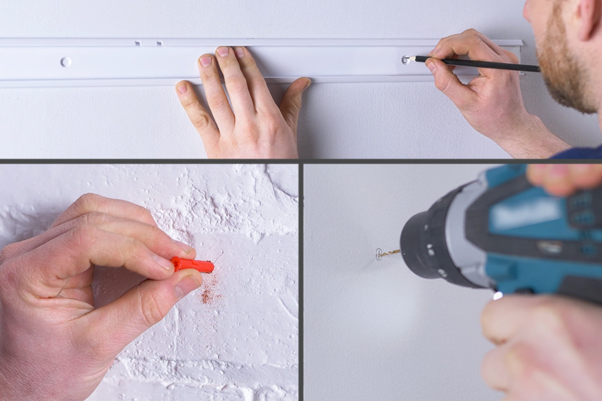 4. Drill holes in wall for fixings