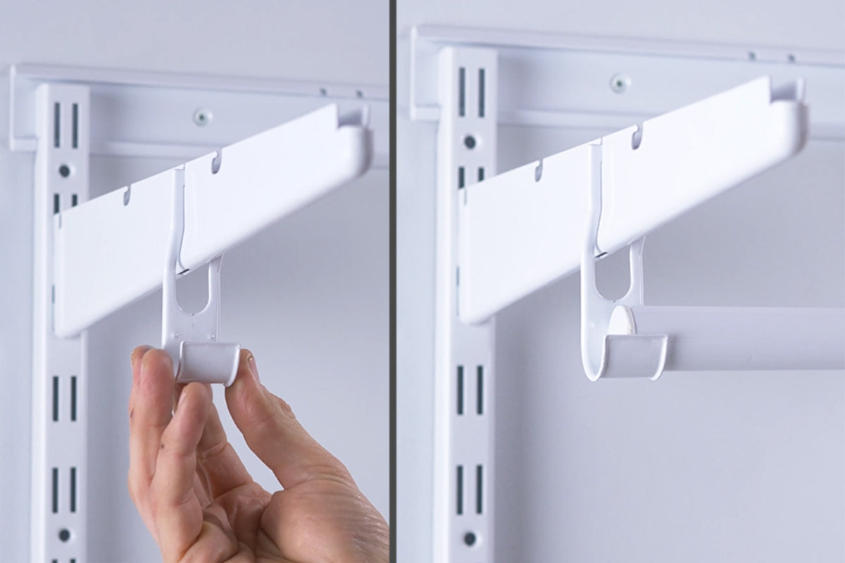 2. Add Clothes Rail to Shelf Bracket