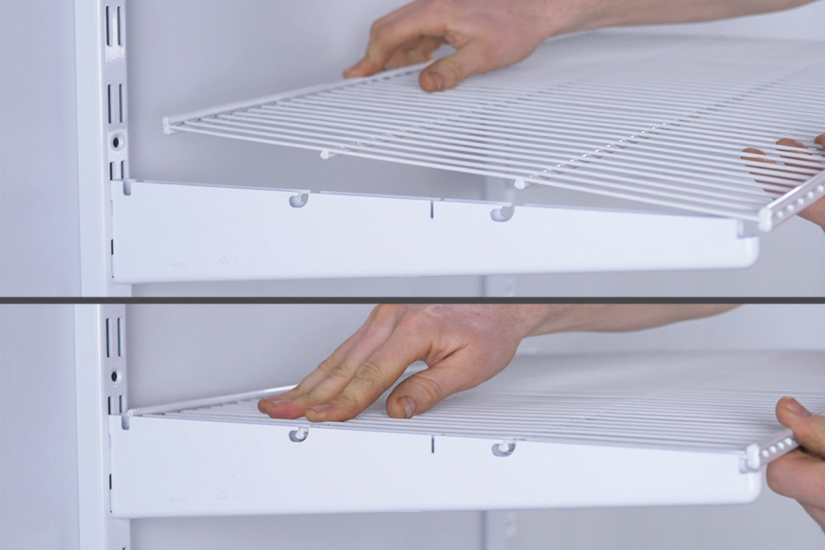 4. Add Wire Shelves onto Shelf Bracket