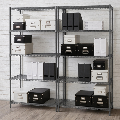 Carbon grey wire shelving detail