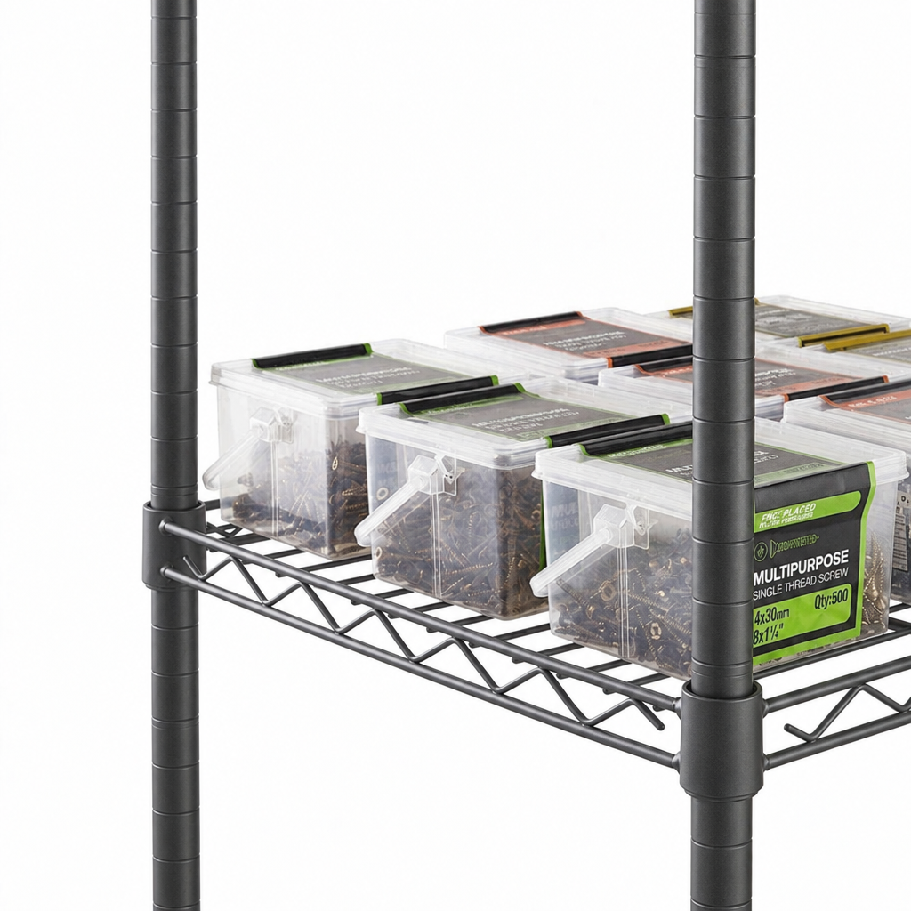 7 tier carbon grey wire shelving unit