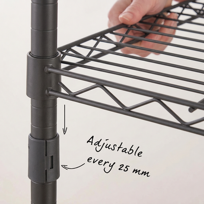 Carbon grey shelf adjustment in 25mm increments