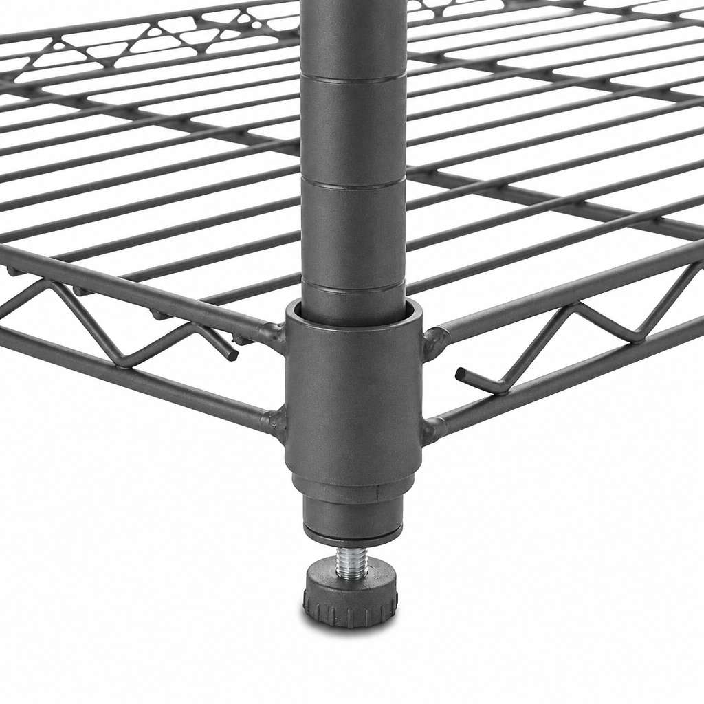 Carbon grey wire shelving detail