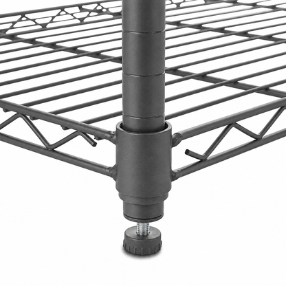 Carbon grey wire shelving detail