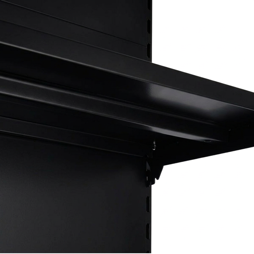 Black Retail Wall Shelving - 5 x H2100mm Bays With 470mm Base Shelf