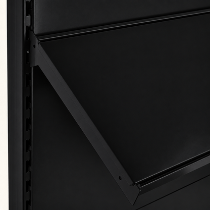 Black angled shelf detail