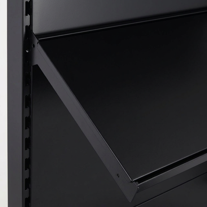 Black Retail Wall Shelving - 5 x H2100mm Bays With 470mm Base Shelf