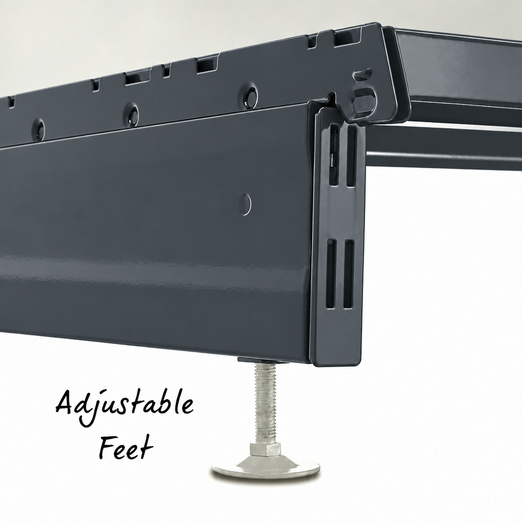 Dark Grey Retail Shelving Modular Gondola Unit with Slatwall Back Panels - H1400 x W1000mm