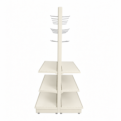 Jura White RAL 9001 double-sided trade stand end view