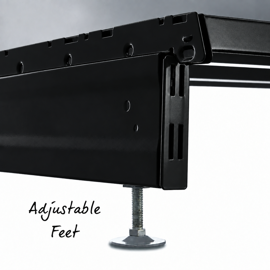 Black Retail Shelving Modular Gondola Unit - Perforated Back Panels, Single Arms, Tickets Holders