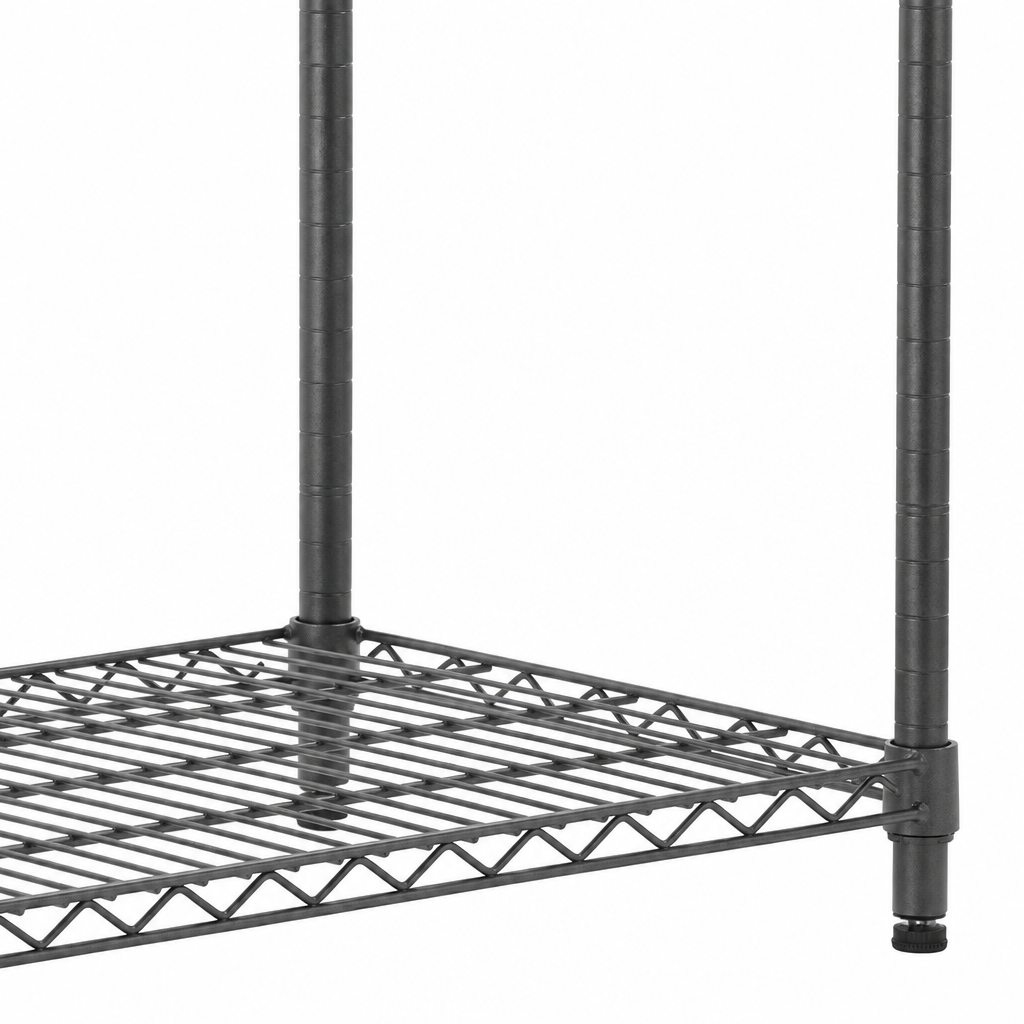Carbon grey wire shelving detail
