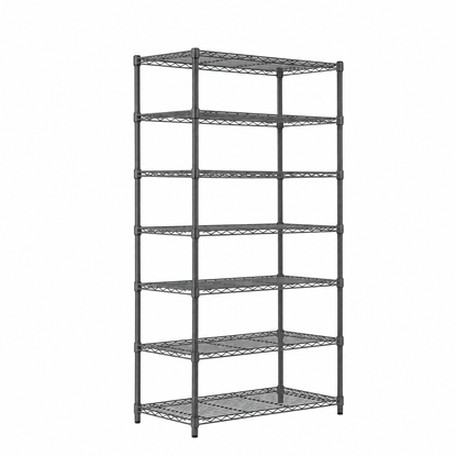 7 Tier Carbon Grey Wire Shelving Unit - D450mm