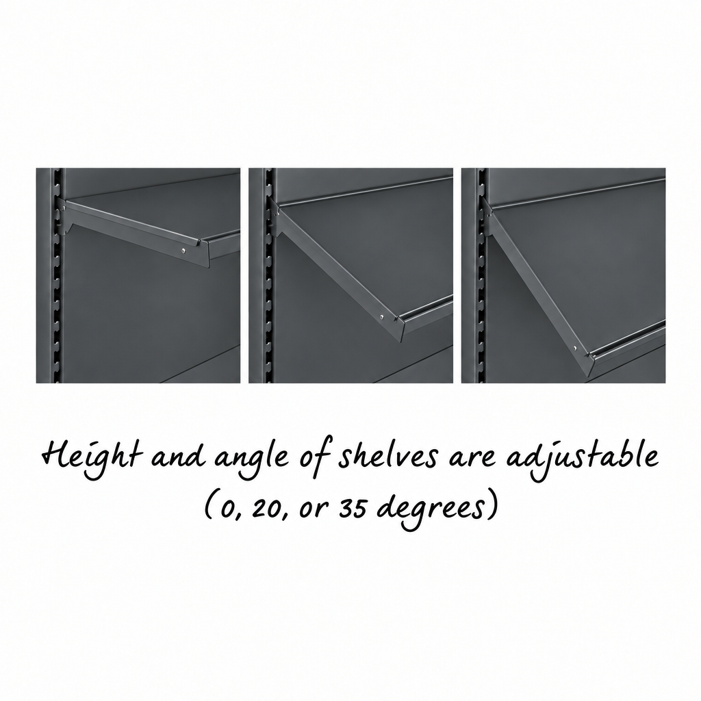 Dark grey adjustable shelf angles