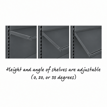 Dark grey adjustable shelf angles