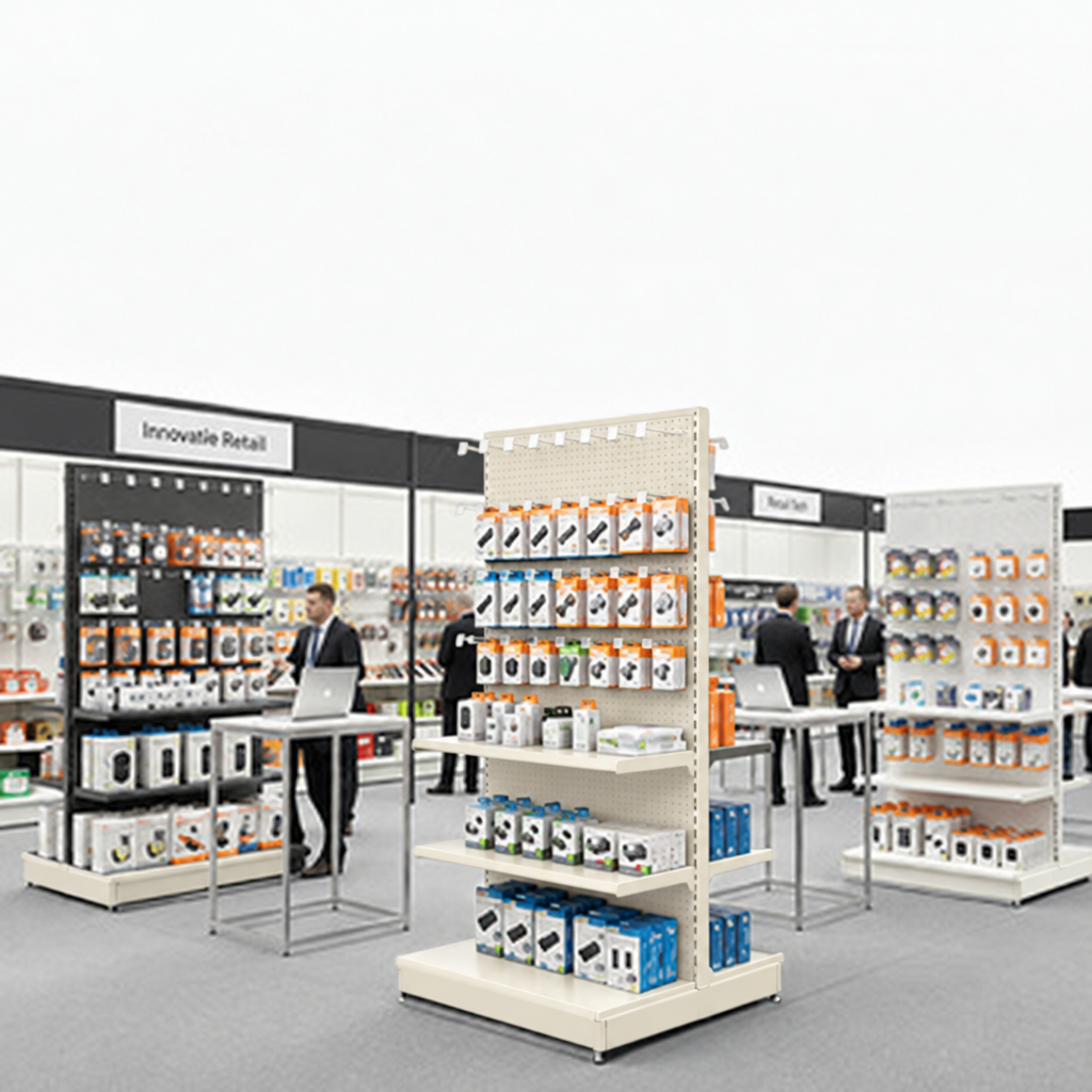 Jura White RAL 9001 gondola exhibition overview