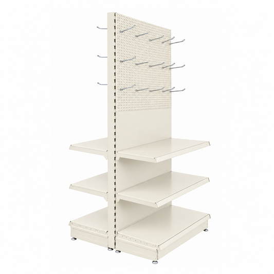 Jura White RAL 9001 gondola with hooks and shelves