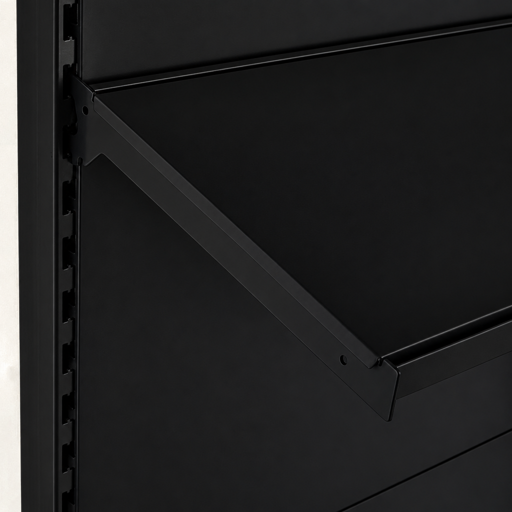 Black shelf bracket detail