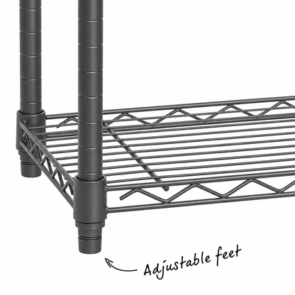 Carbon grey wire shelving detail