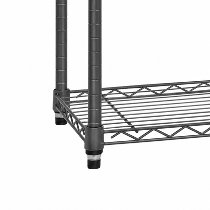 Carbon Grey Wire Clothes Rack - 1 x Rail & 2 x Shelves - H1800 x D450mm