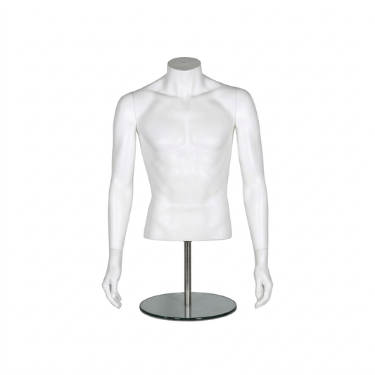 Male half-form mannequin front cut-out
