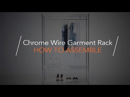 Carbon Grey Wire Clothes Rack - H1800 x D450mm - 1 x Rail & 2 x Shelves