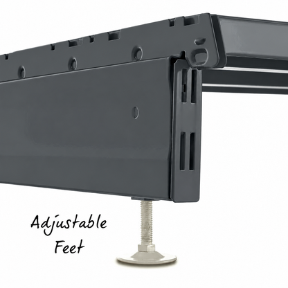 Recoloured image 5 of the gondola shelving in dark grey RAL 7015