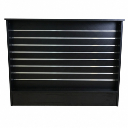 Black Shop Counter with Slatwall Front & Aluminium Inserts - Silhouette Range