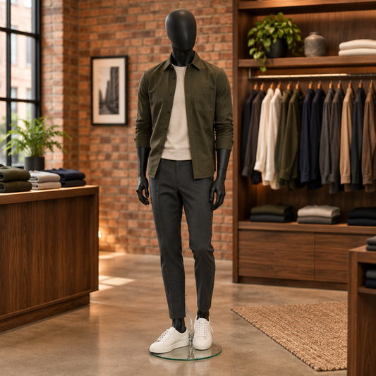 Spring Faceless Mannequin  - Male - Matt Black