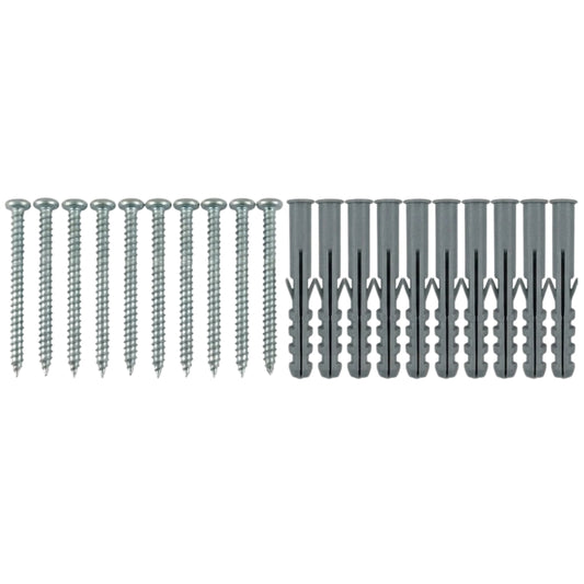 Twin Slot Upright Fixing Pack (Pack of 10 Screws & 10 Wall Plugs)