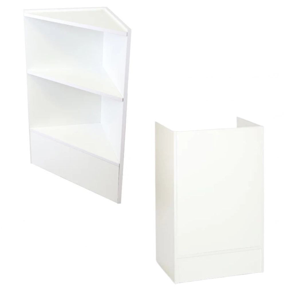White Shop Corner Counter and Till Unit Bundle - Silhouette Range