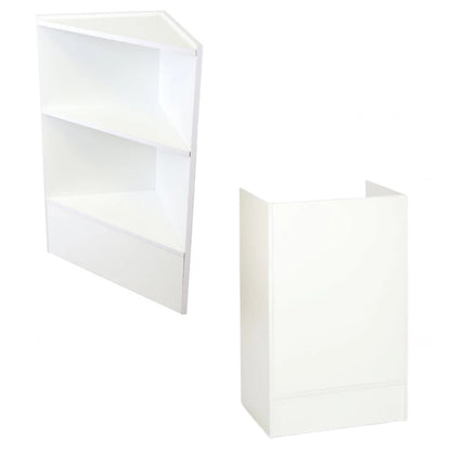 White Shop Corner Counter and Till Unit Bundle - Silhouette Range