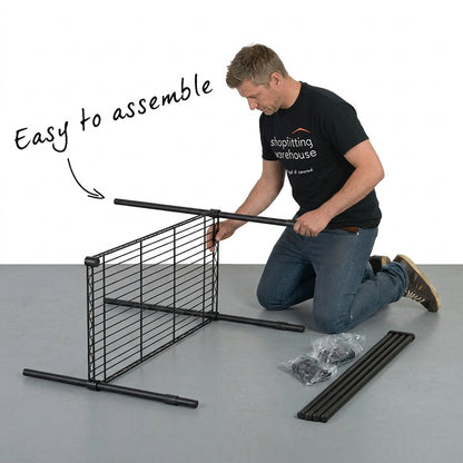 5 Tier Black Wire Shelving Unit - D450mm